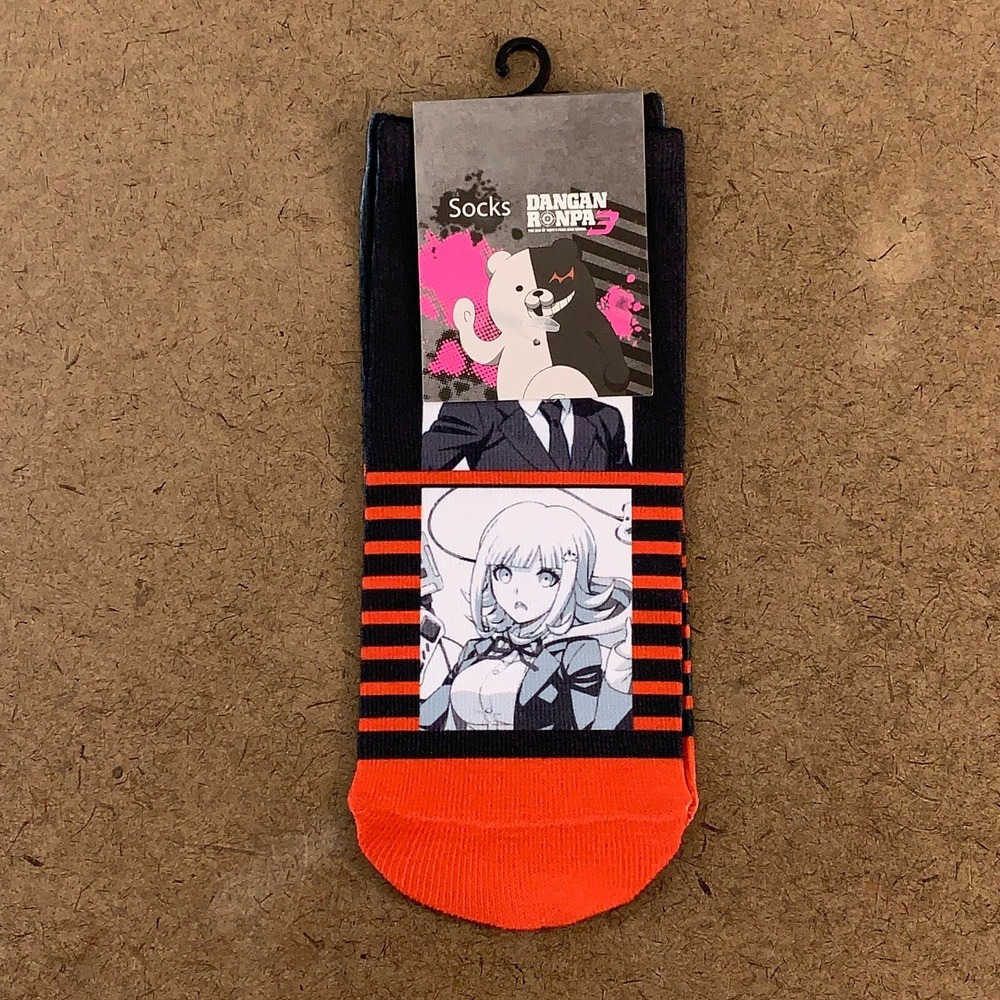 Hot Topic Adult One Size Danganronpa Hinata & Chiaki Panel No-Show‎ Socks NWT
